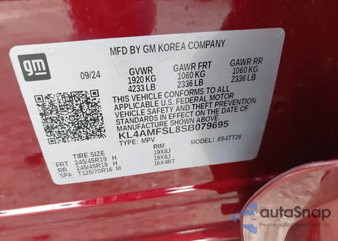 2025 Buick Encore Gx Avenir Fwd from USA, damaged, VIN KL4AMFSL8SB079695